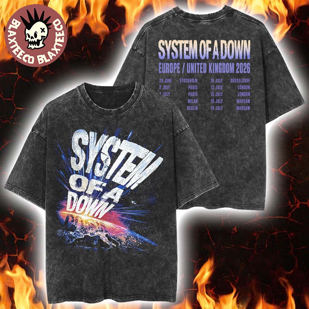 System Of A Down EU And UK Tour 2026 Merch Official - Adult & Kids T-Shirts, Sweatshirts & Hoodies apparel design preview 1