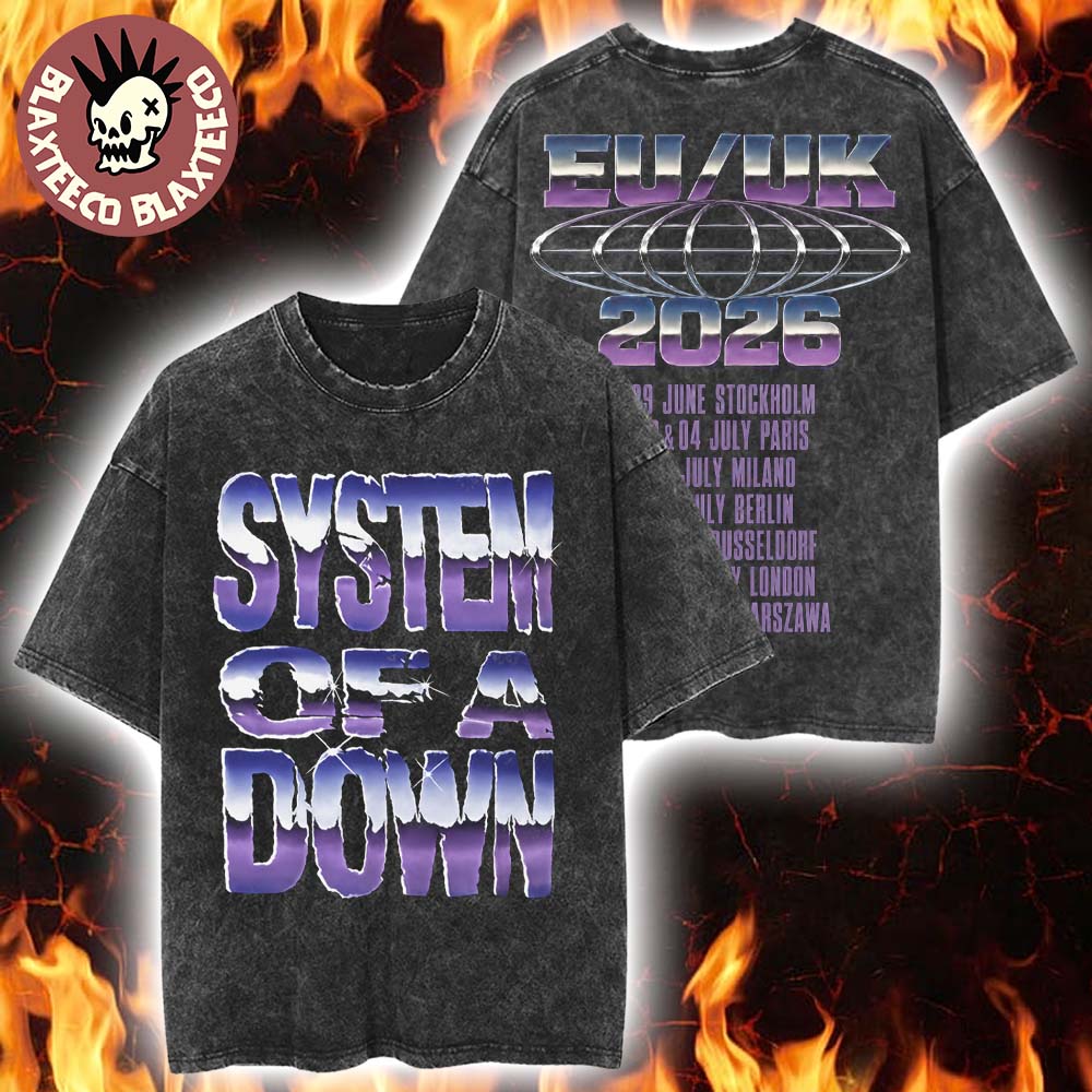 System Of A Down EU And UK Tour 2026 Merch Retro Logo - Adult & Kids T-Shirts, Sweatshirts & Hoodies apparel design preview 1
