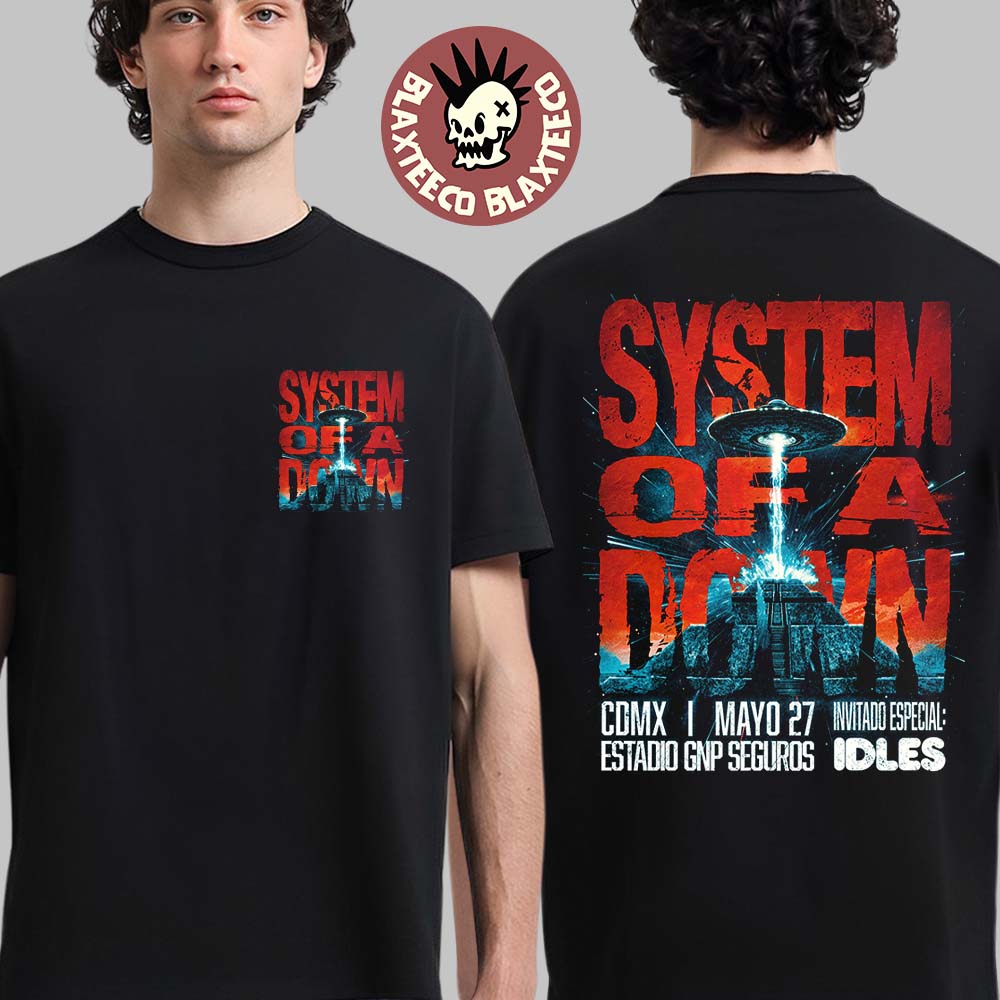 System Of A Down Mexico Tour CDMX 2026 At Estadio GNP - Adult & Kids T-Shirts, Sweatshirts & Hoodies apparel design preview 1