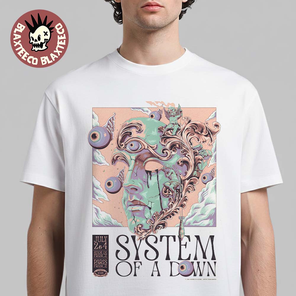 System Of A Down Paris France 2026 Specific Venue - Adult & Kids T-Shirts, Sweatshirts & Hoodies apparel design preview 1