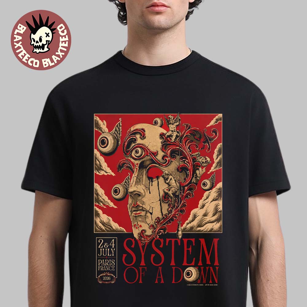 System Of A Down Paris France 2026 Stade de Pop Up - Adult & Kids T-Shirts, Sweatshirts & Hoodies apparel design preview 1