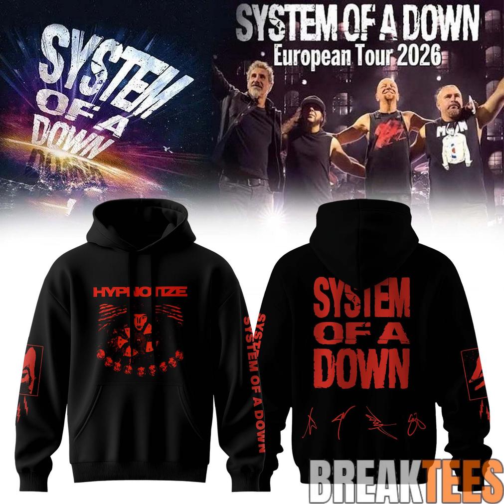 System of a Down "Europe-UK Stadium Tour 2026" - Adult & Kids T-Shirts, Sweatshirts & Hoodies apparel design preview 1