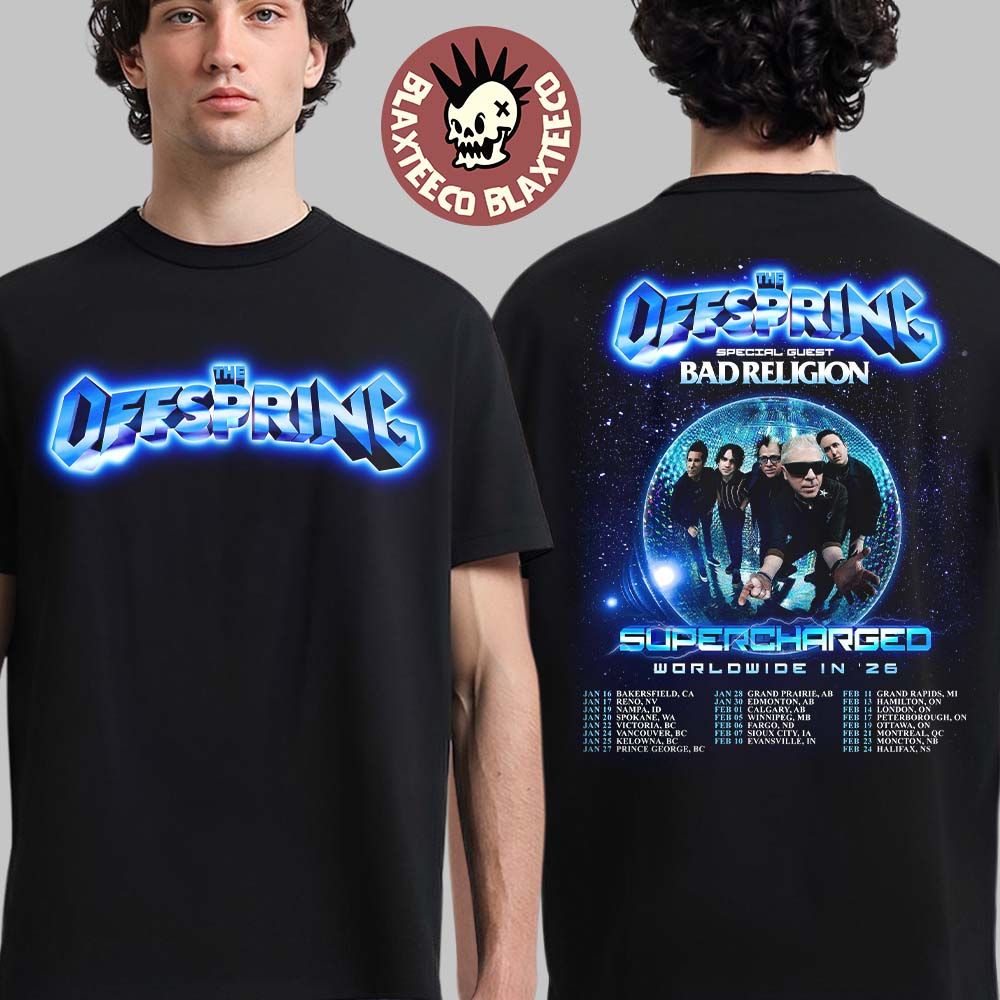 The Offspring Supercharged Worldwide In 26 North - Adult & Kids T-Shirts, Sweatshirts & Hoodies apparel design preview 1