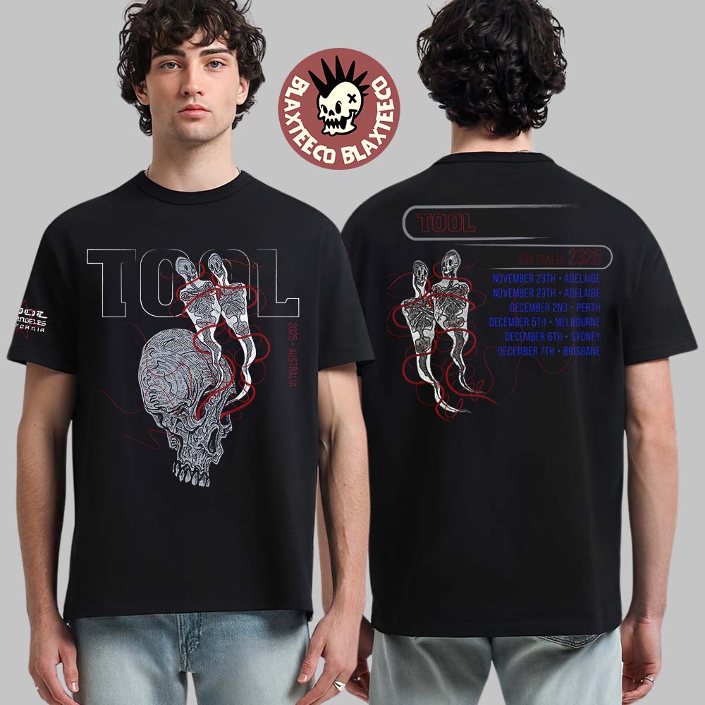 Tool 2025 Australia Tour With Dates Back Event - Adult & Kids T-Shirts, Sweatshirts & Hoodies apparel design preview 1