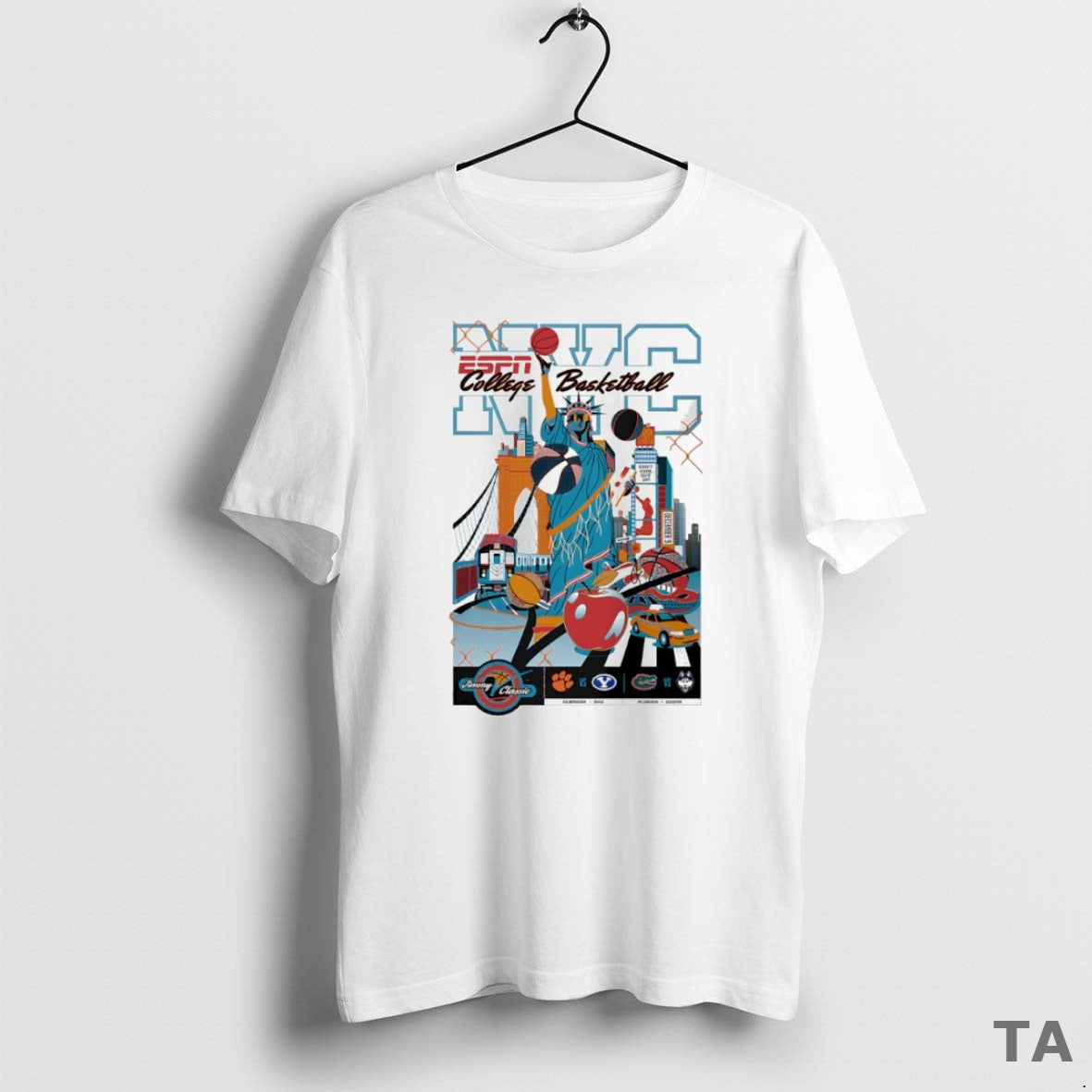 Top Clemson Tigers Vs Byu Cougars Nyc College - Adult & Kids T-Shirts, Sweatshirts & Hoodies apparel design preview 1