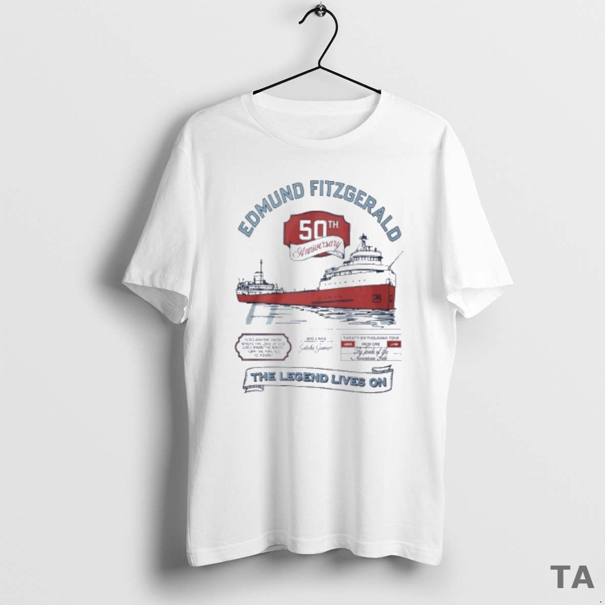 Top Edmund Fitzgerald 50th Anniversary The Legend - Adult & Kids T-Shirts, Sweatshirts & Hoodies apparel design preview 1
