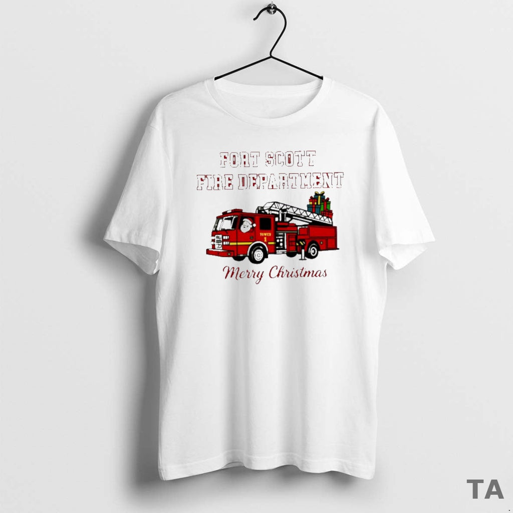 Top Fort Scott Fire Department Merry Christmas - Adult & Kids T-Shirts, Sweatshirts & Hoodies apparel design preview 1