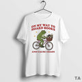 Top Frog Riding Bicycle On Way To Hoard Books And - Adult & Kids T-Shirts, Sweatshirts & Hoodies apparel design preview 1