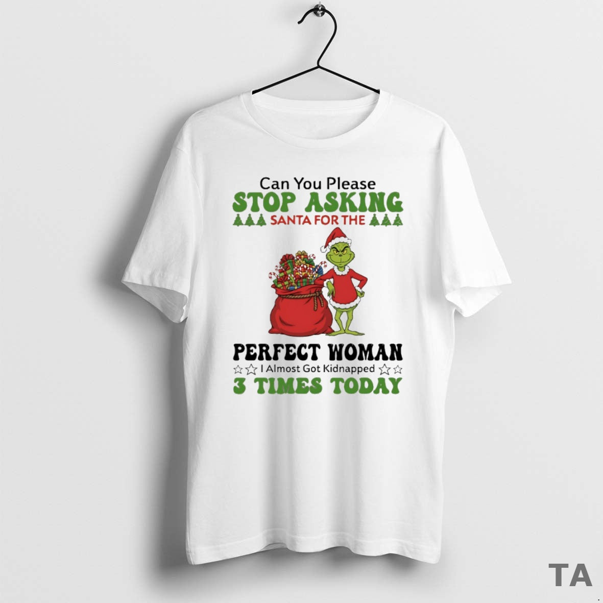 Top Grinch Can You Please Stop Santa For The Perfect - Adult & Kids T-Shirts, Sweatshirts & Hoodies apparel design preview 1