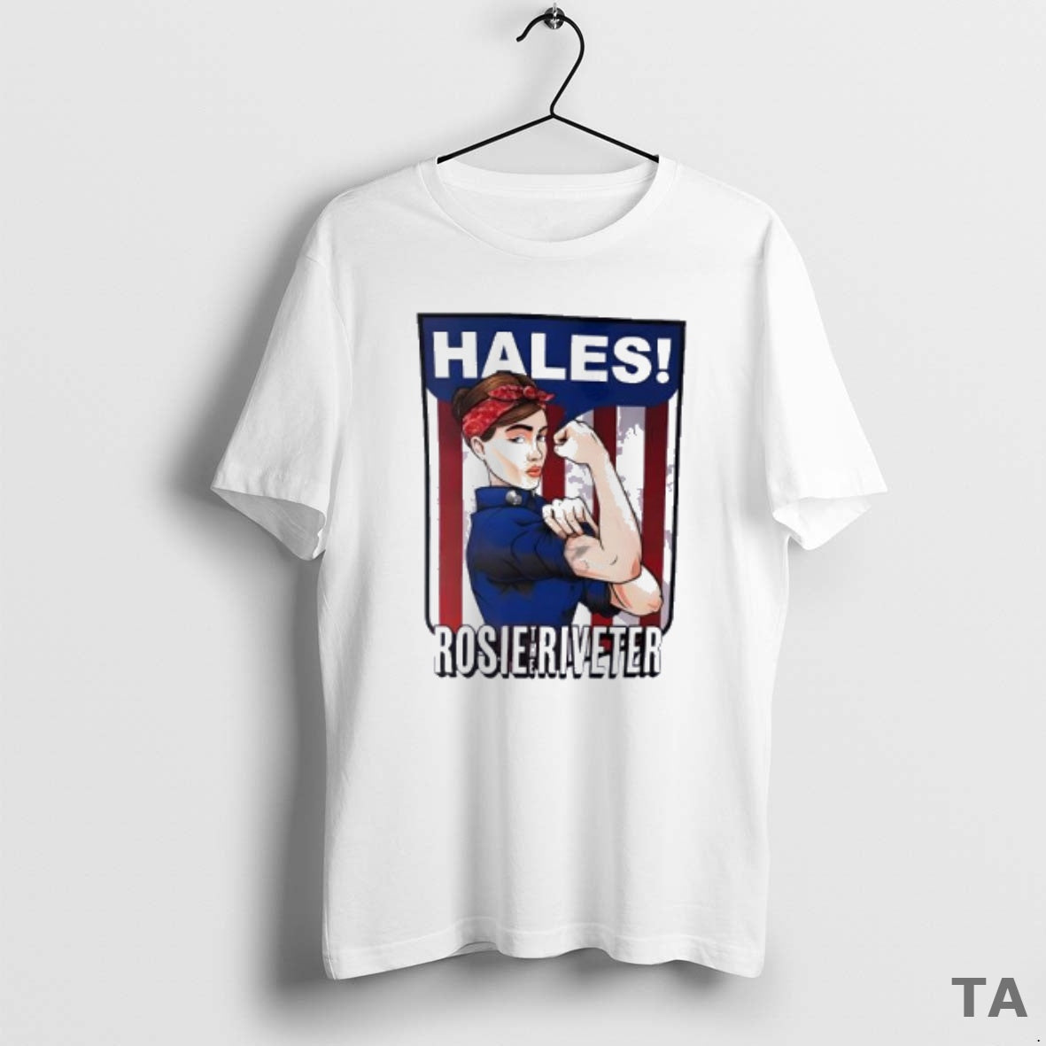 Top Hales Rosie The Riveter Strong Girl Posing Muscle - Adult & Kids T-Shirts, Sweatshirts & Hoodies apparel design preview 1