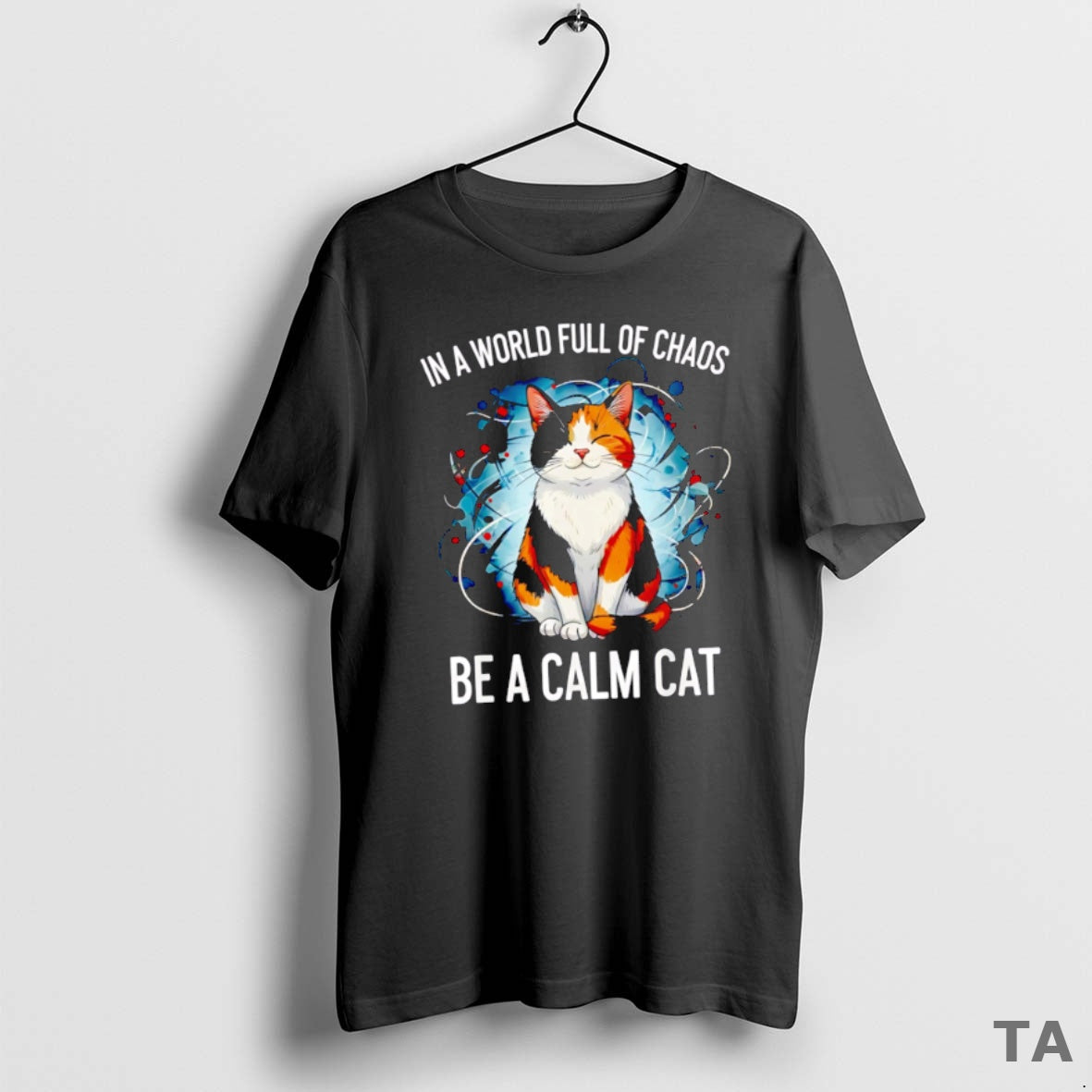 Top In A World Full Of Chaos Be Calm Cat Sweater - Adult & Kids T-Shirts, Sweatshirts & Hoodies apparel design preview 1