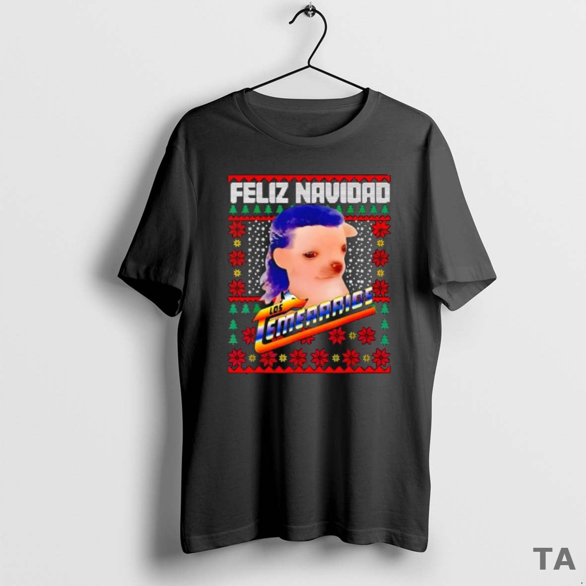 Top Los Temerarios Dog Merry Christmas Feliz Navidad - Adult & Kids T-Shirts, Sweatshirts & Hoodies apparel design preview 1