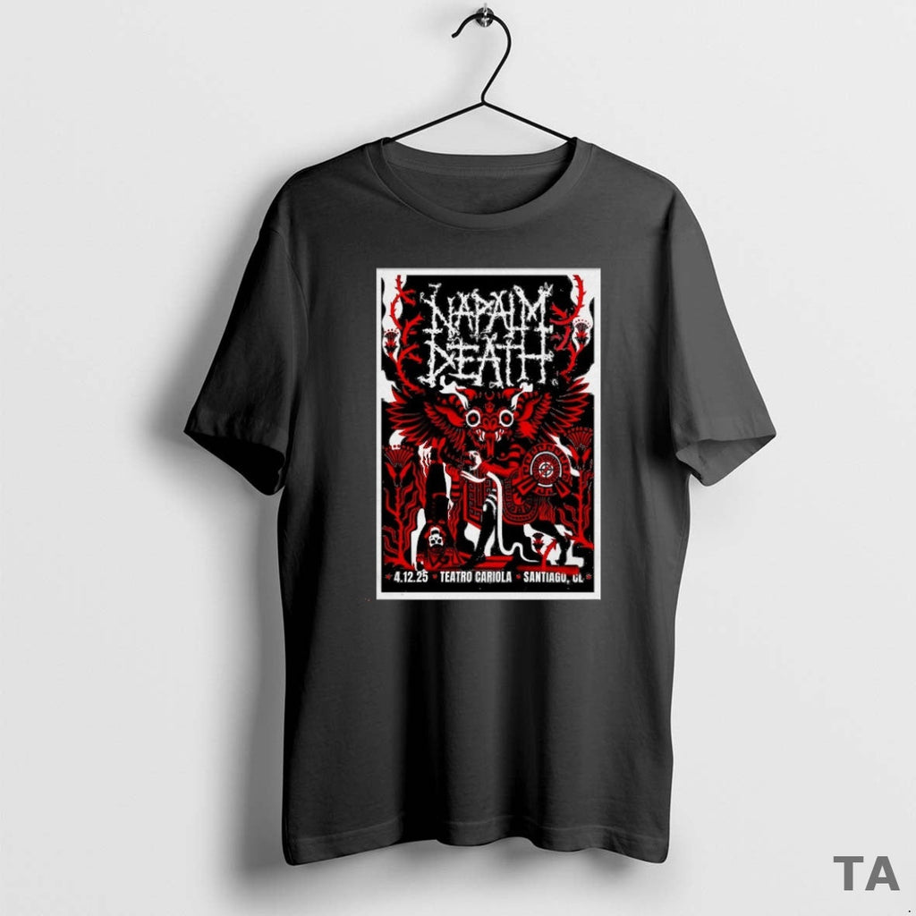 Top Napalm Death Teatro Cariola On December 4 2025 In - Adult & Kids T-Shirts, Sweatshirts & Hoodies apparel design preview 1