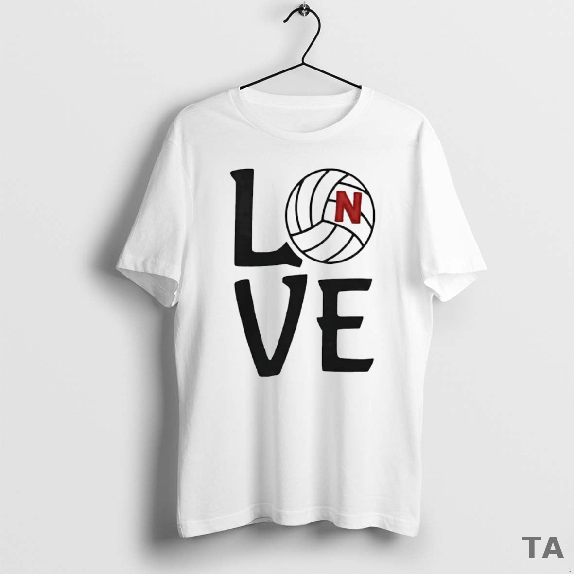 Top Nebraska Huskers Volleyball Love Circle Sweater - Adult & Kids T-Shirts, Sweatshirts & Hoodies apparel design preview 1