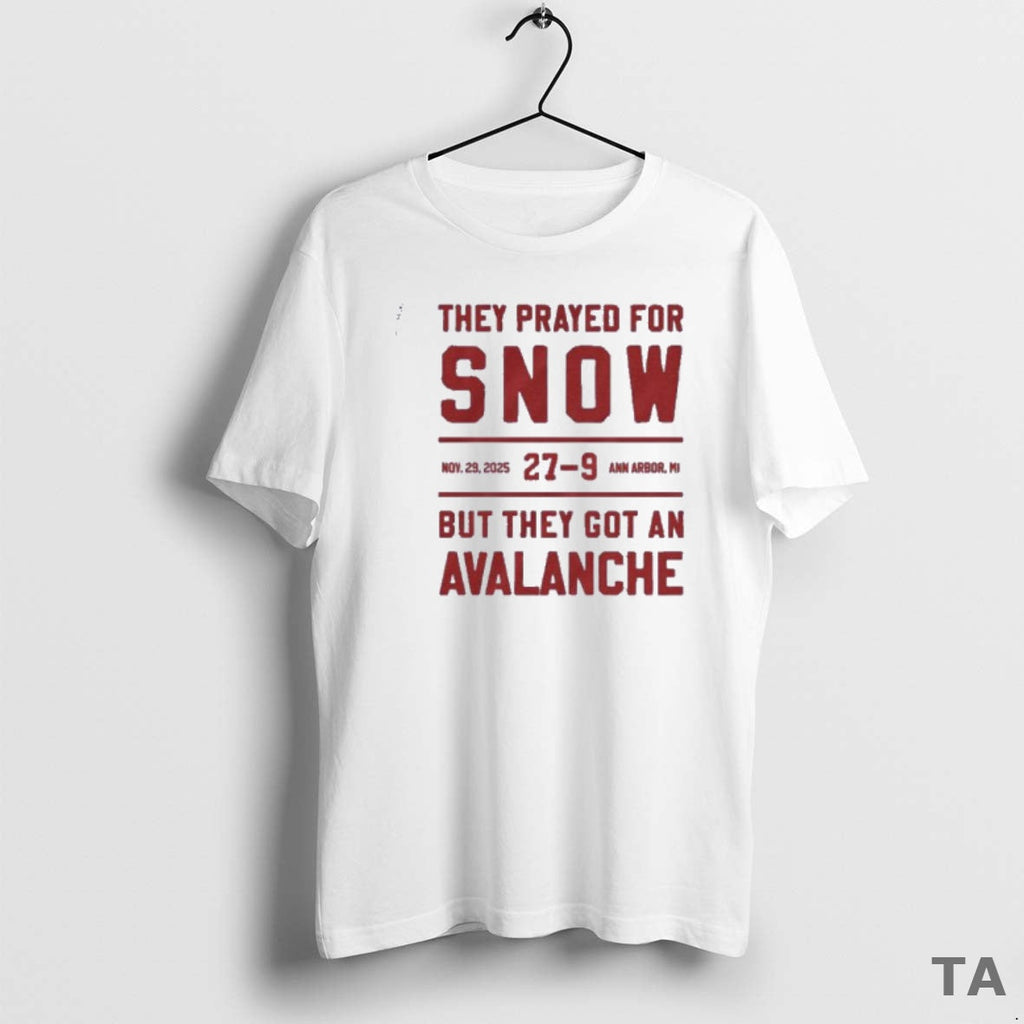 Top Ohio State They Prayed For Snow Beat Michigan - Adult & Kids T-Shirts, Sweatshirts & Hoodies apparel design preview 1