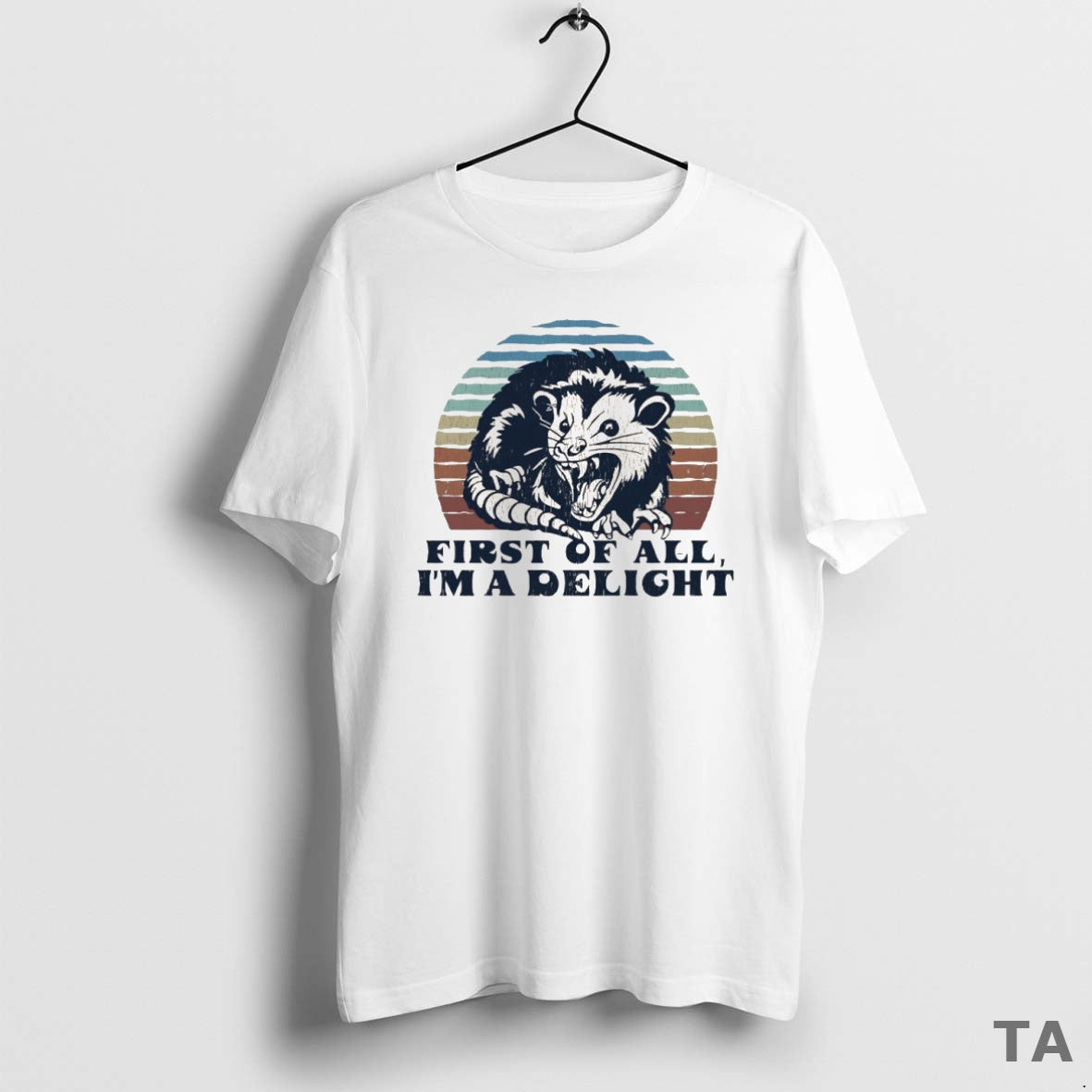Top Opossum First Of All Im A Delight Circle Sweater - Adult & Kids T-Shirts, Sweatshirts & Hoodies apparel design preview 1