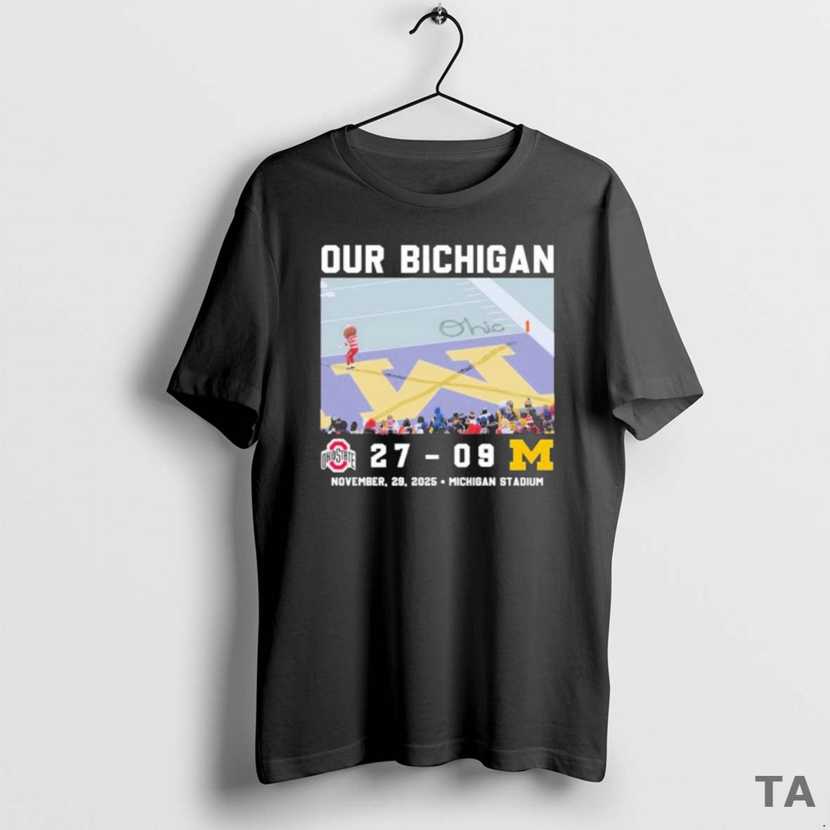 Top Our Bichigan Osu 27 9 Michigan November 29 2025 - Adult & Kids T-Shirts, Sweatshirts & Hoodies apparel design preview 1