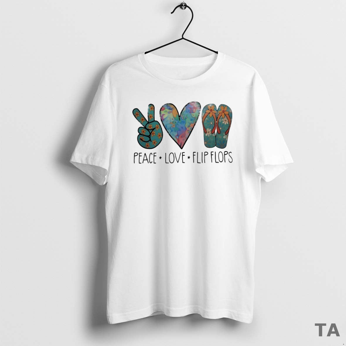 Top Peace Love Flip Flops Circle Sweater - Adult & Kids T-Shirts, Sweatshirts & Hoodies apparel design preview 1
