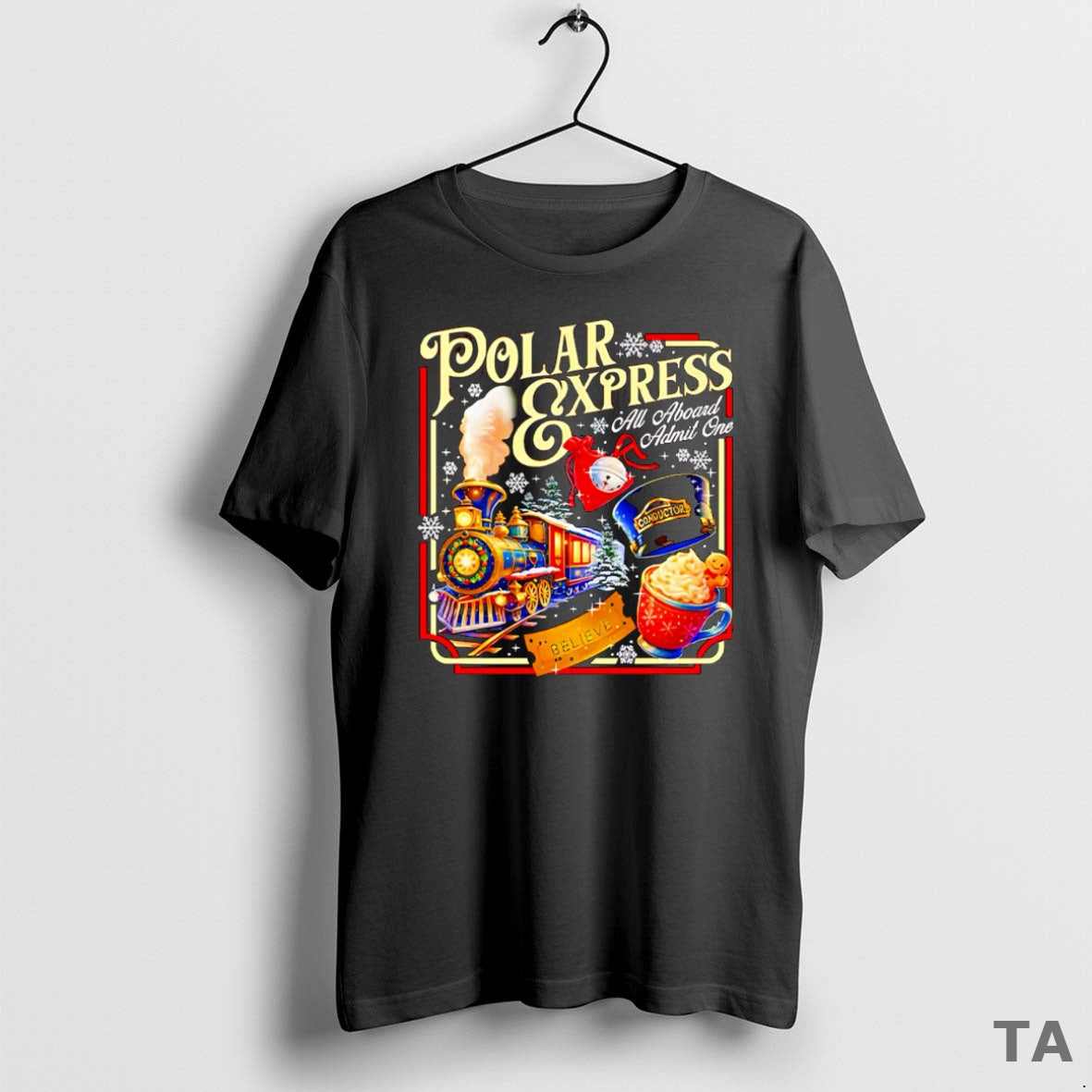 Top Polar Express All Aboard Admit One Christmas - Adult & Kids T-Shirts, Sweatshirts & Hoodies apparel design preview 1
