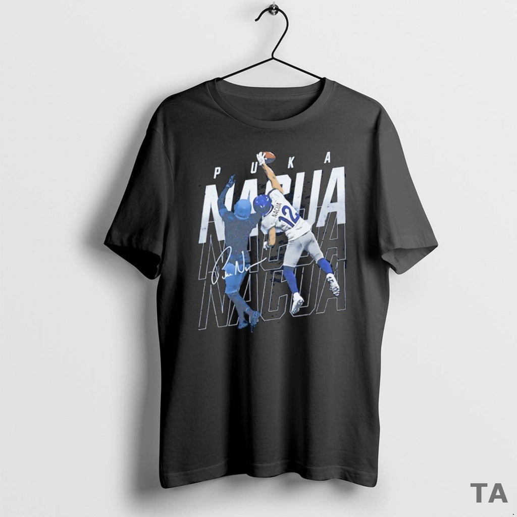 Top Puka Nacua Los Angeles R One Handed Catch Sweater - Adult & Kids T-Shirts, Sweatshirts & Hoodies apparel design preview 1