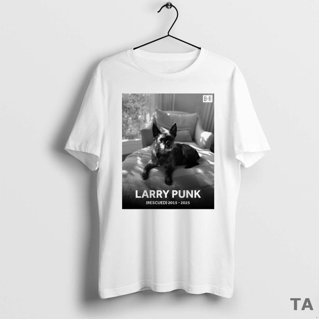 Top Rest In Peace Larry Punk Rescued 2015 2025 - Adult & Kids T-Shirts, Sweatshirts & Hoodies apparel design preview 1