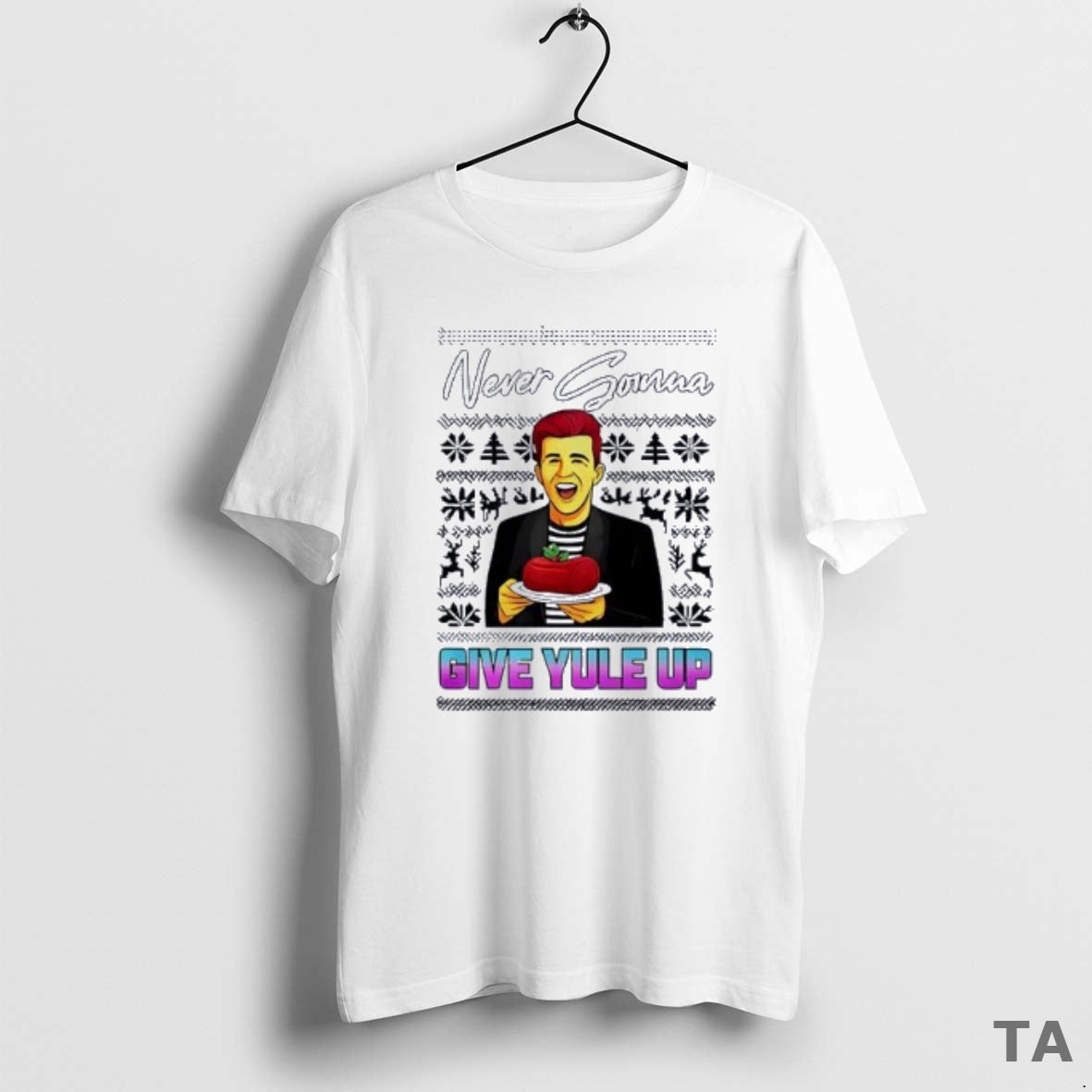 Top Rick Astley Never Gonna Give Yule Up Ugly - Adult & Kids T-Shirts, Sweatshirts & Hoodies apparel design preview 1