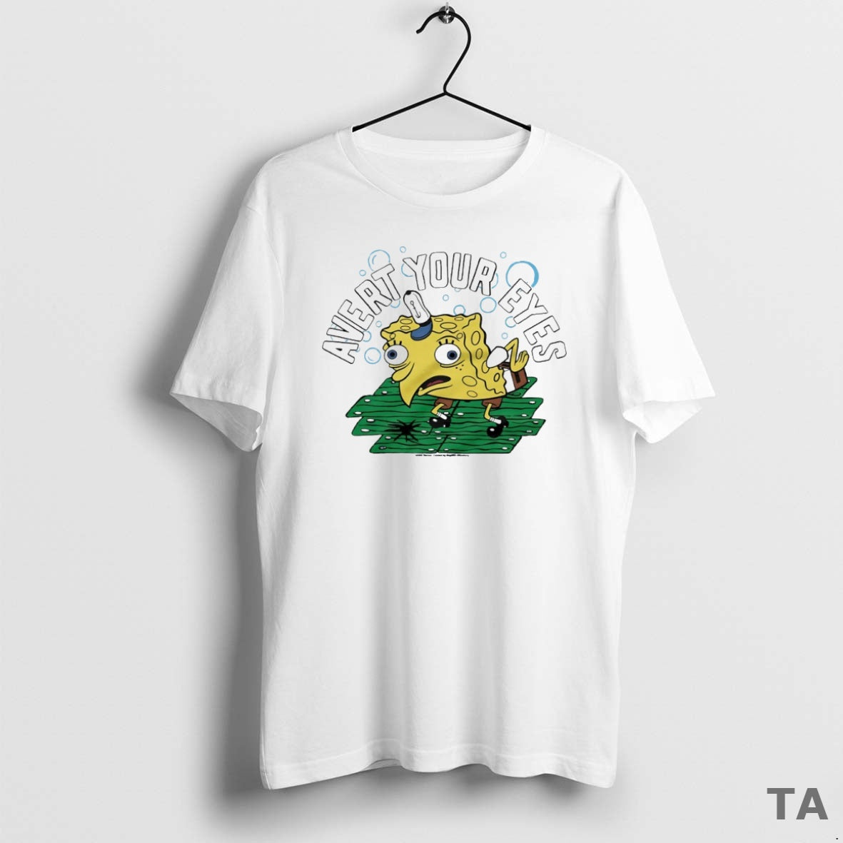 Top Sponge Squarepants Avert Your Eyes Circle Sweater - Adult & Kids T-Shirts, Sweatshirts & Hoodies apparel design preview 1