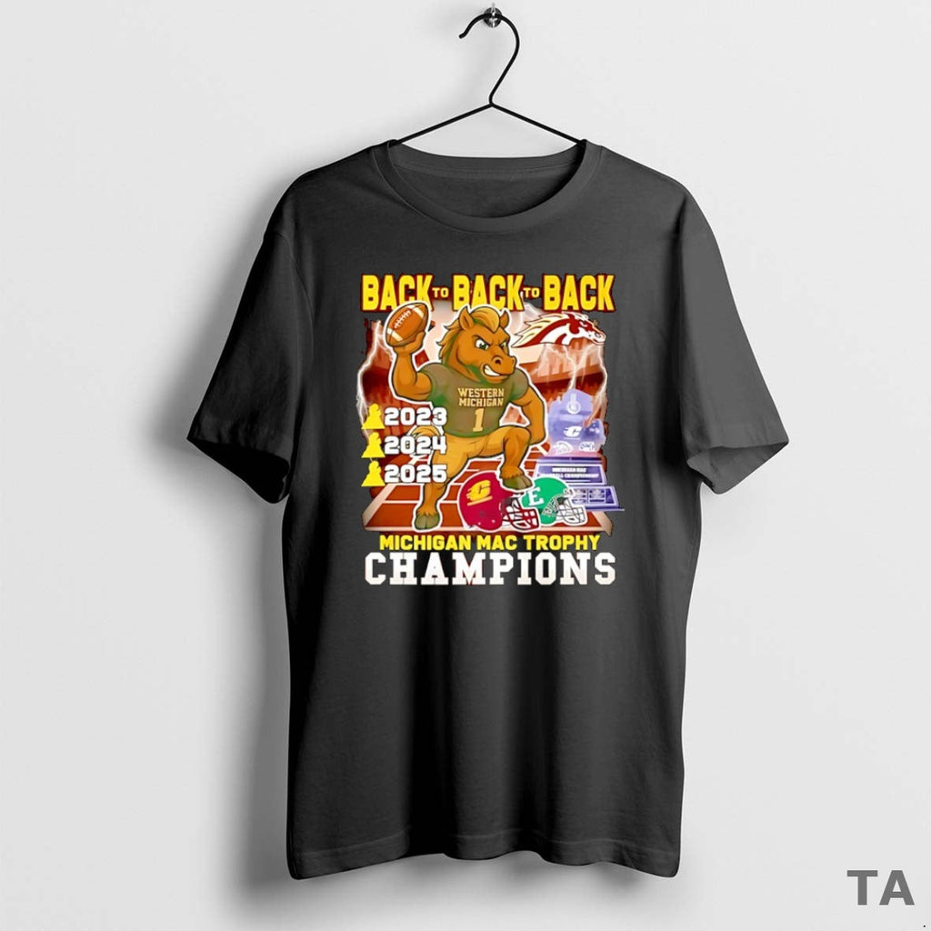 Top Western Michigan Broncos Mac Trophy Champions - Adult & Kids T-Shirts, Sweatshirts & Hoodies apparel design preview 1
