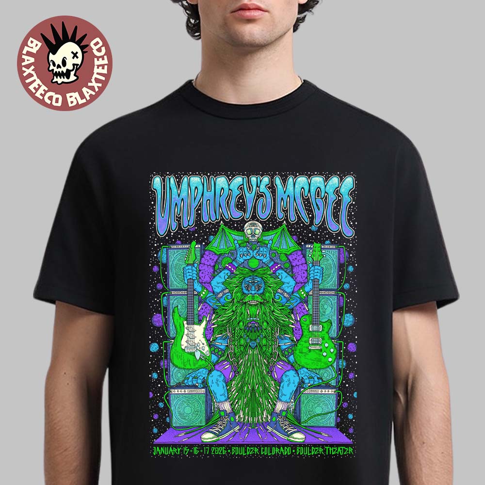 Umphrey's McGee Boulder Colorado 2026 Event Poster At - Adult & Kids T-Shirts, Sweatshirts & Hoodies apparel design preview 1