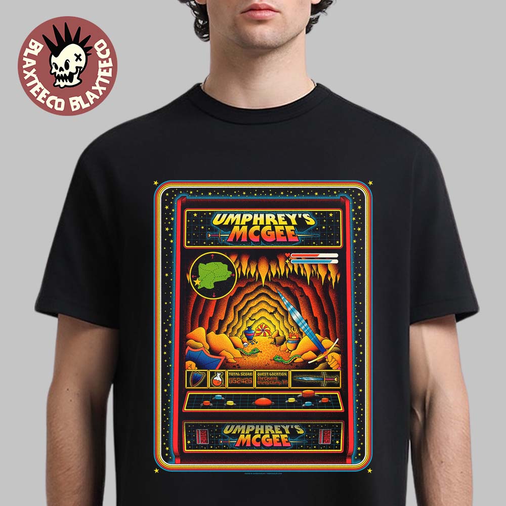 Umphrey's McGee The Caverns 2026 Event Poster In - Adult & Kids T-Shirts, Sweatshirts & Hoodies apparel design preview 1