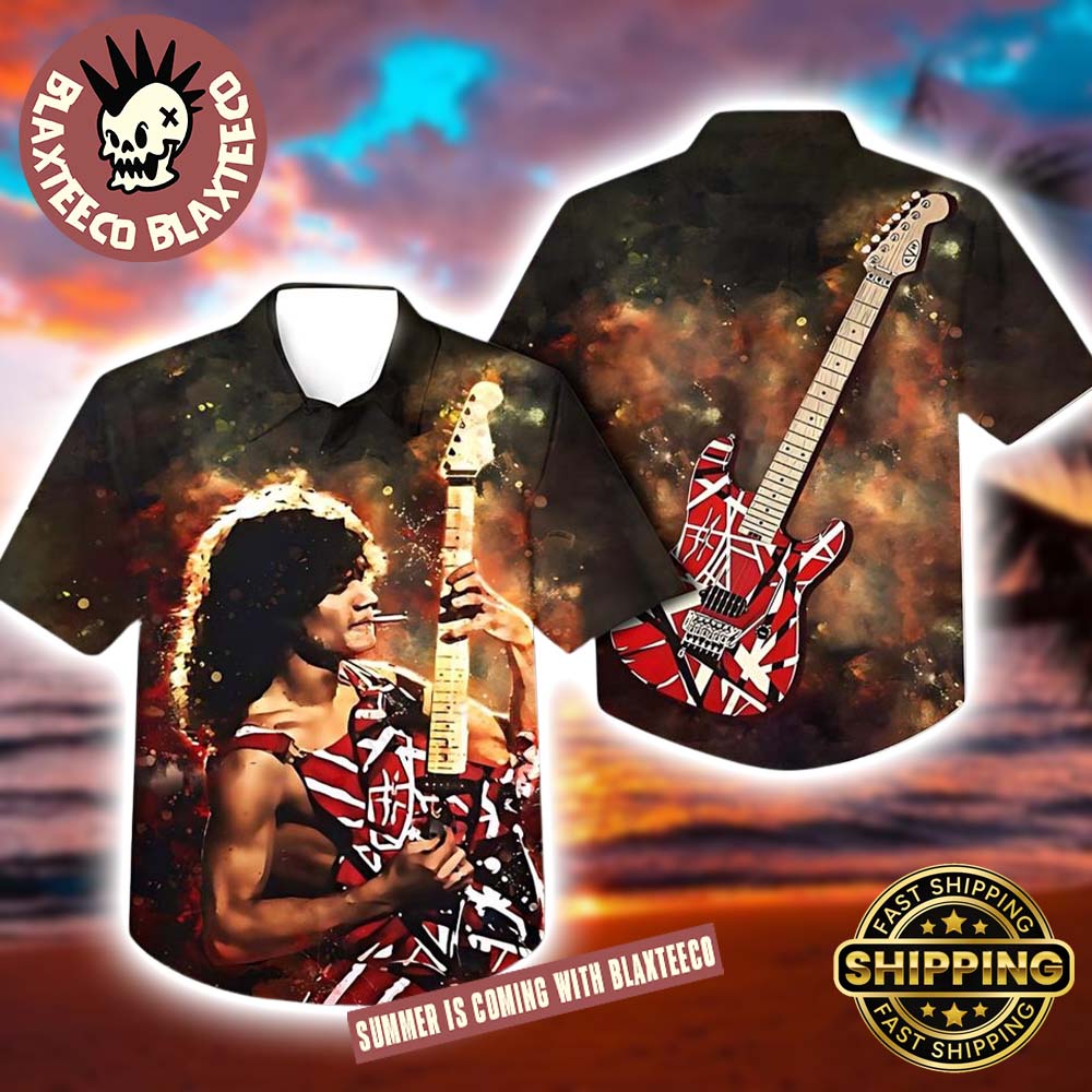 Van Halen Eddie And His Guitar Vintage Vibes 2025 - Adult & Kids T-Shirts, Sweatshirts & Hoodies apparel design preview 1