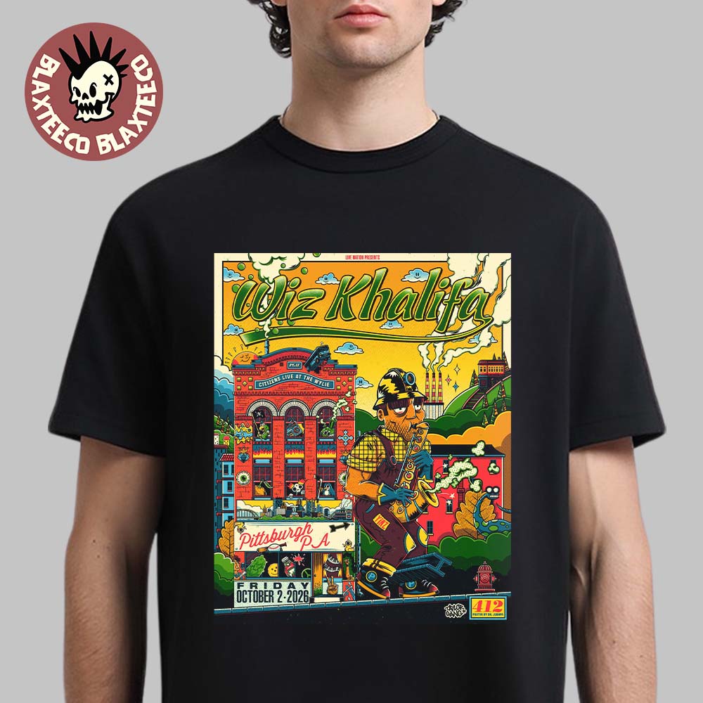 Wiz Khalifa Pittsburgh PA 2026 Event Poster At - Adult & Kids T-Shirts, Sweatshirts & Hoodies apparel design preview 1
