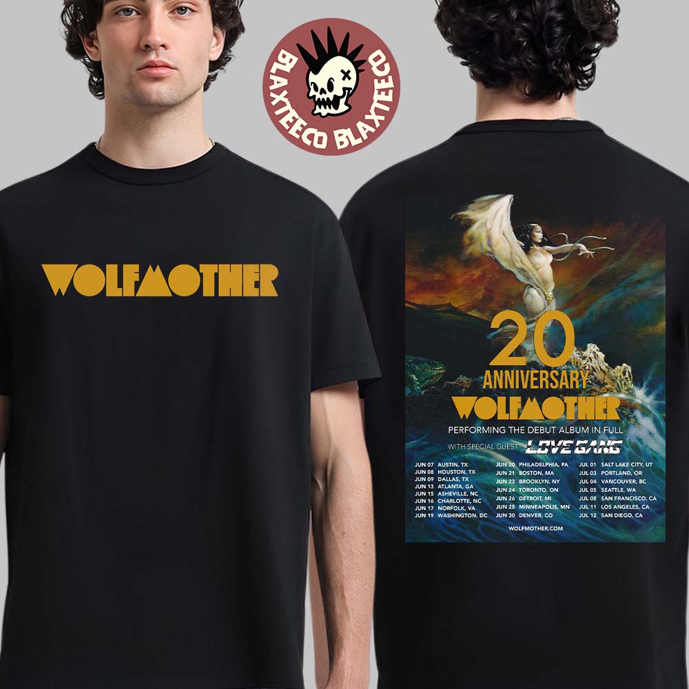 Wolfmother 20 Anniversary Tour 2026 North America - Adult & Kids T-Shirts, Sweatshirts & Hoodies apparel design preview 1
