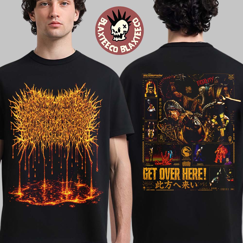 Xavleg X Motal Kombat Scorpion Get Over Here Two - Adult & Kids T-Shirts, Sweatshirts & Hoodies apparel design preview 1