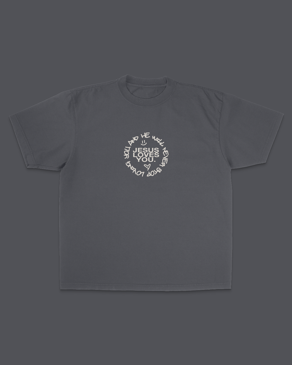 "Love Doesn't Stop" Charcoal - Adult & Kids T-Shirts, Sweatshirts & Hoodies apparel design preview 1
