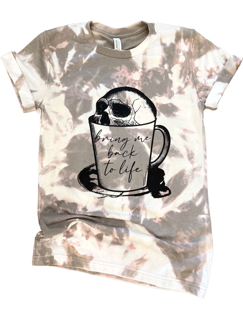 Bring Me Back To Life Coffee Skull Bleached - Adult & Kids T-Shirts, Sweatshirts & Hoodies apparel design preview 1