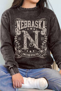 Nebraska Flower Mineral Graphic Brushed - Adult & Kids T-Shirts, Sweatshirts & Hoodies apparel design preview 1