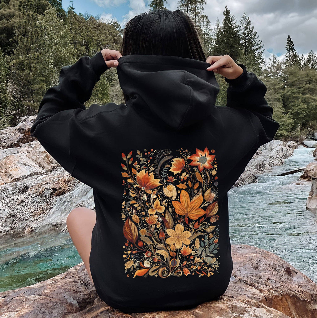 Boho Floral Pattern, Natural Colors, Flower, - Adult & Kids T-Shirts, Sweatshirts & Hoodies apparel design preview 1