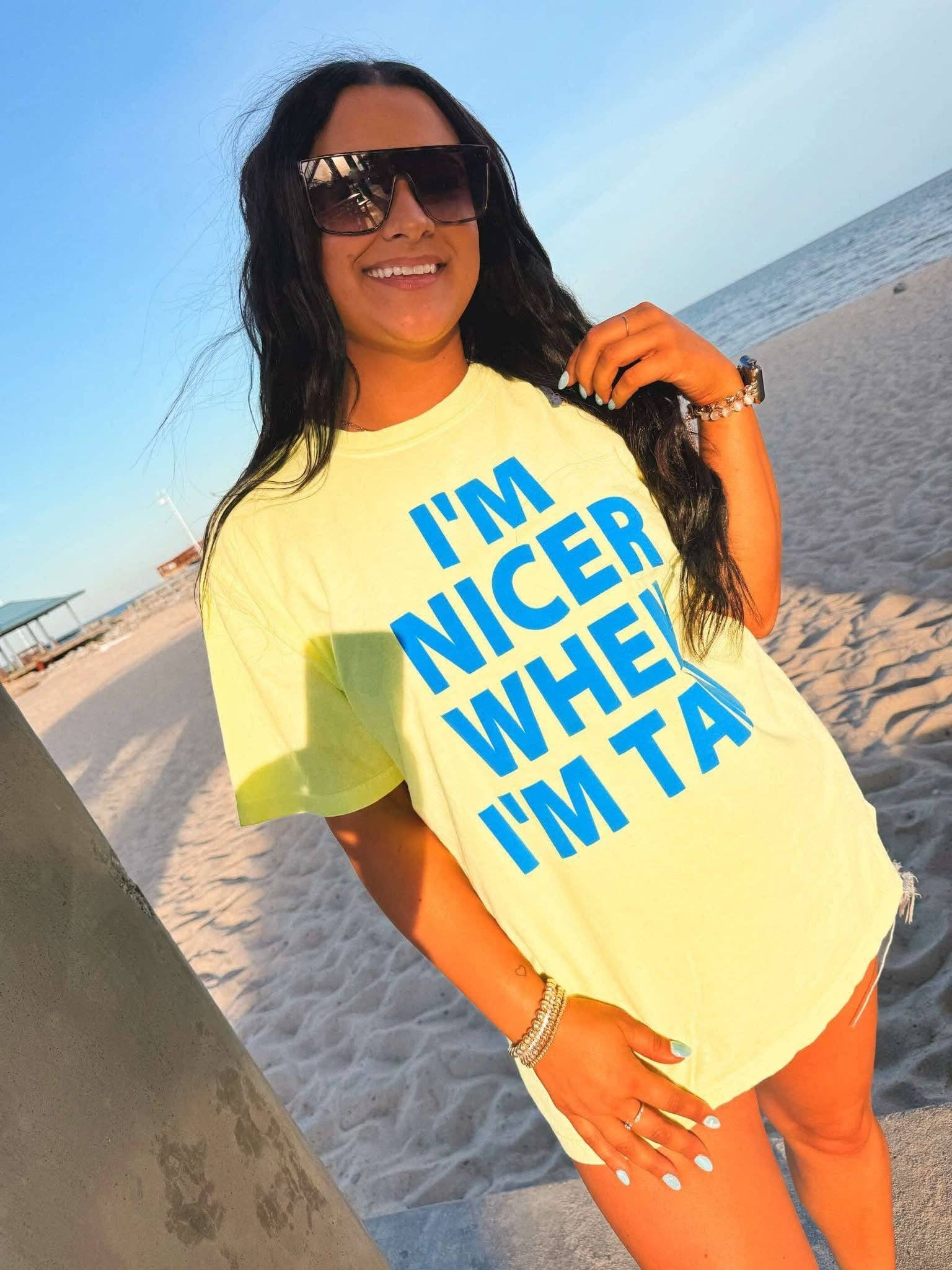 Nicer When I'm Tan Neon Puff Graphic - Adult & Kids T-Shirts, Sweatshirts & Hoodies apparel design preview 1