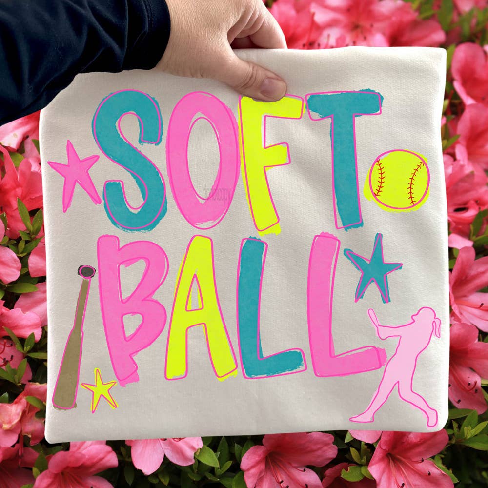 Colorful Softball - Adult & Kids T-Shirts, Sweatshirts & Hoodies apparel design preview 1