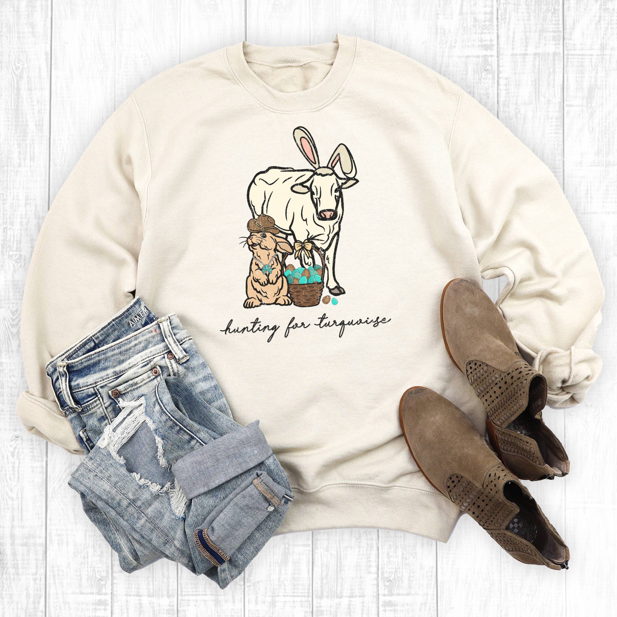 Western Easter Hunting For Turquoise - Adult & Kids T-Shirts, Sweatshirts & Hoodies apparel design preview 1