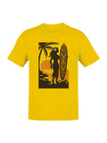 Tropical Sunset Surfer Art Men's - Adult & Kids T-Shirts, Sweatshirts & Hoodies apparel design preview 1