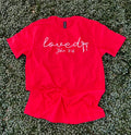 Loved with Bow On Gildan Softstyle Red - Adult & Kids T-Shirts, Sweatshirts & Hoodies apparel design preview 1