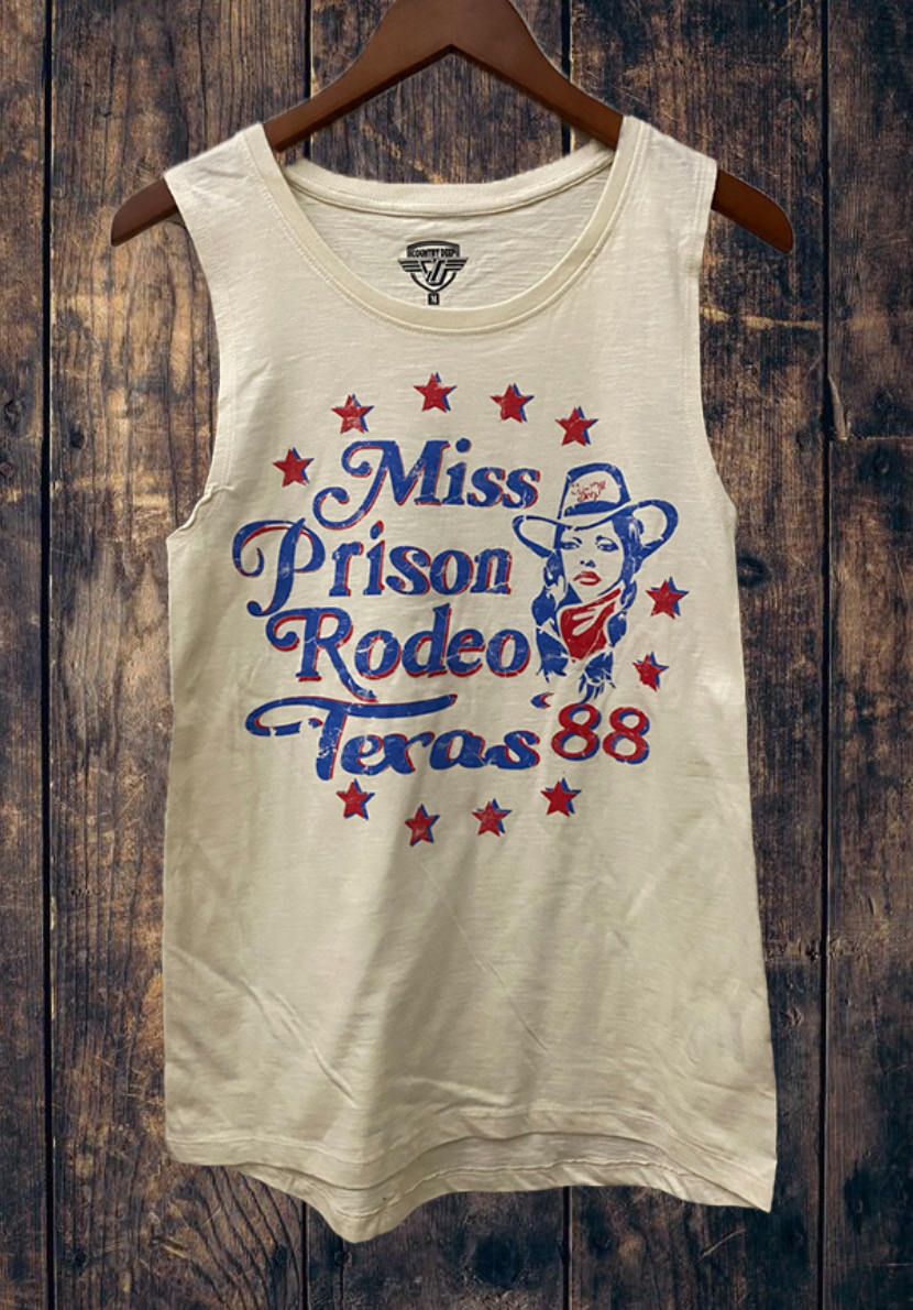 Miss Texas Prison Rodeo 1988 Vintage Muscle Top - Adult & Kids T-Shirts, Sweatshirts & Hoodies apparel design preview 1