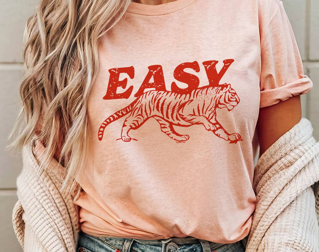 Easy Tiger Retro- Funny Saying Humor Graphic - Adult & Kids T-Shirts, Sweatshirts & Hoodies apparel design preview 1