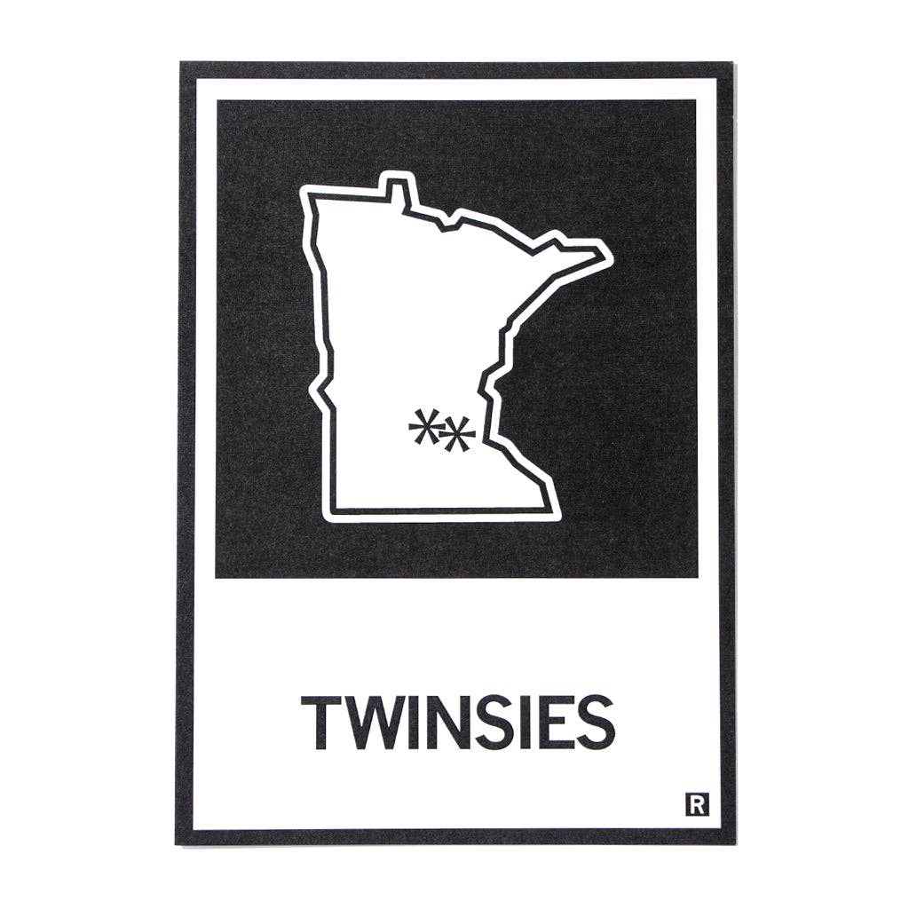 Twinsies, Minnesota Outline Postcard - Adult & Kids T-Shirts, Sweatshirts & Hoodies apparel design preview 1