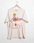Oklahoma Cowgirl Off White Thrifted Western Graphic - Adult & Kids T-Shirts, Sweatshirts & Hoodies apparel design preview 1