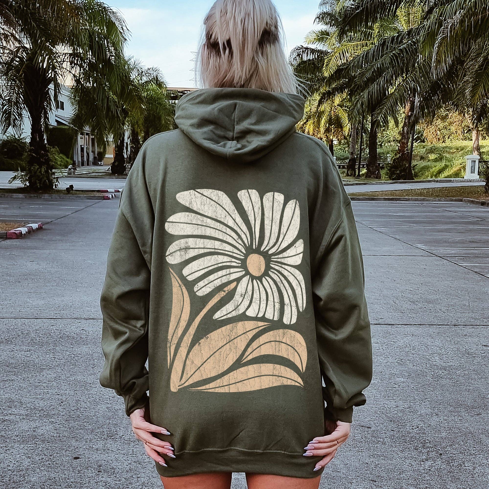 Retro Flower, Bold Floral, Boho - Adult & Kids T-Shirts, Sweatshirts & Hoodies apparel design preview 1