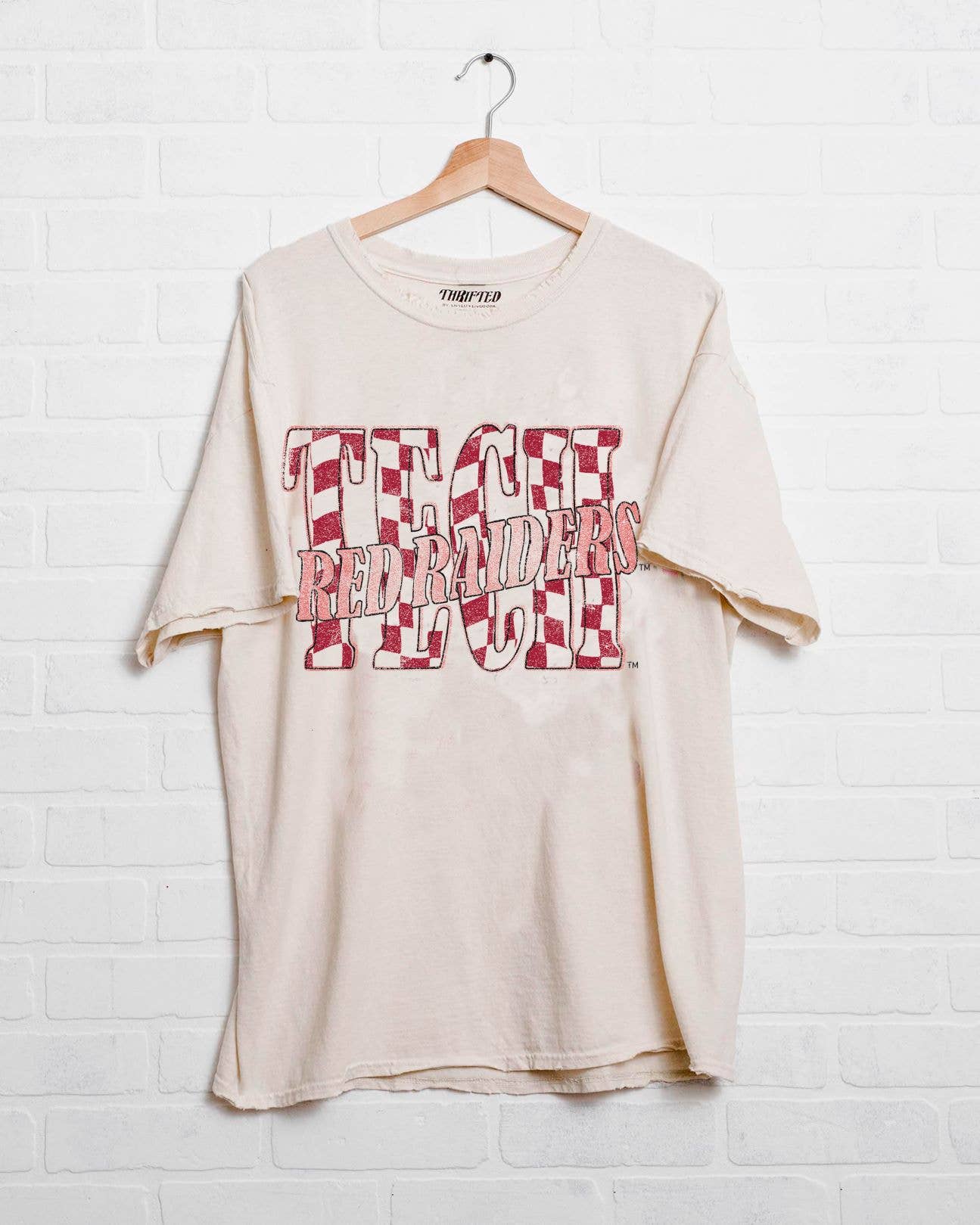 Texas Tech Red Raiders Twisted Check Off White - Adult & Kids T-Shirts, Sweatshirts & Hoodies apparel design preview 1
