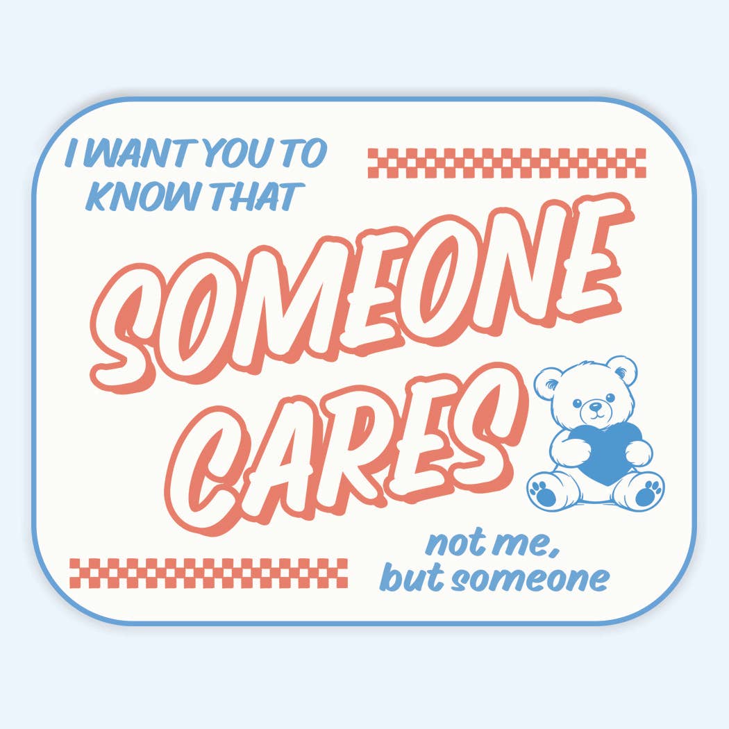 Someone Cares Teddy Bear Sticker Decal, Retro - Adult & Kids T-Shirts, Sweatshirts & Hoodies apparel design preview 1